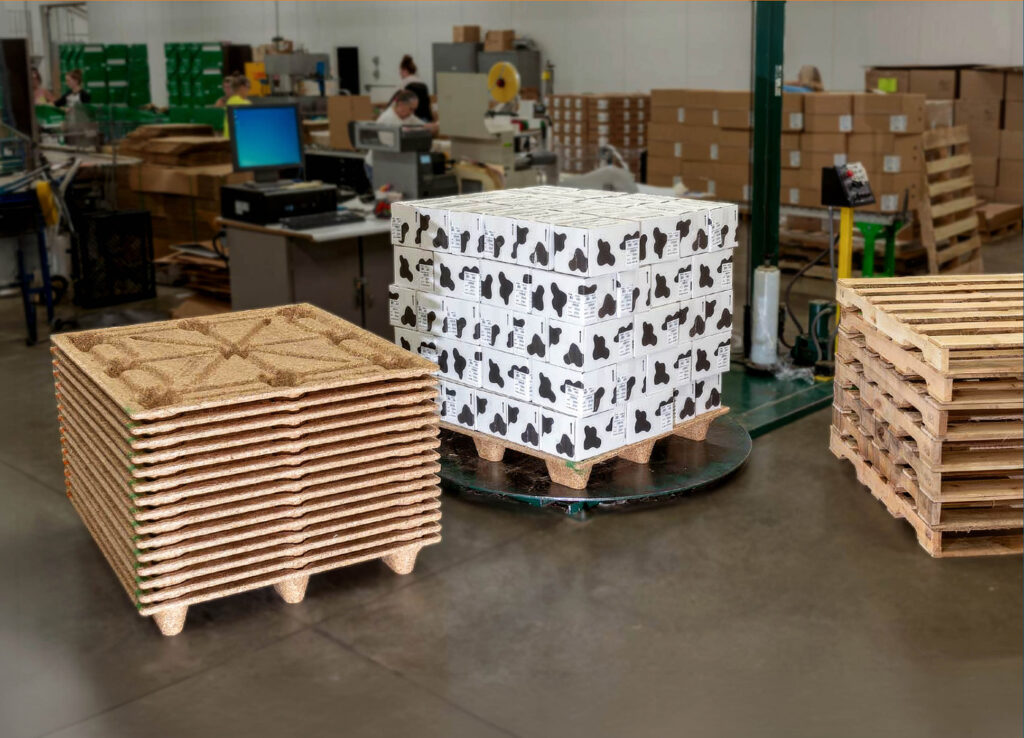 Durable pressed wood pallets demonstrating strength and performance in modern supply chains